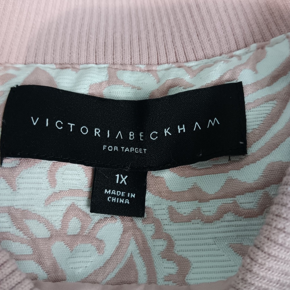 Womens‎ Victoria Beckham Jacket 1 X Pink Embroidered White Paisley Girly Bomber - Picture 3 of 9